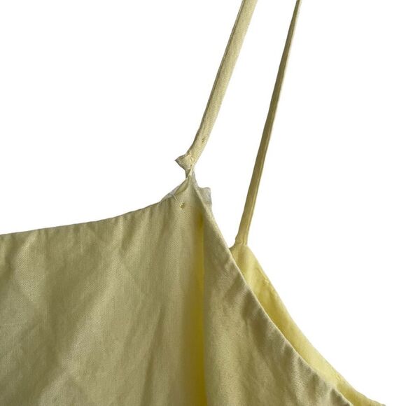 ZARA Cotton Sleeveless Tiered Midi Dress Yellow M - Picture 7 of 15